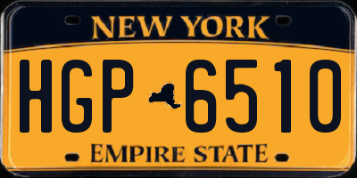 NY license plate HGP6510
