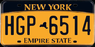 NY license plate HGP6514