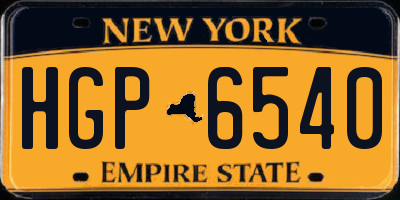 NY license plate HGP6540