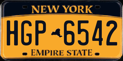 NY license plate HGP6542