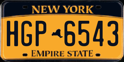 NY license plate HGP6543