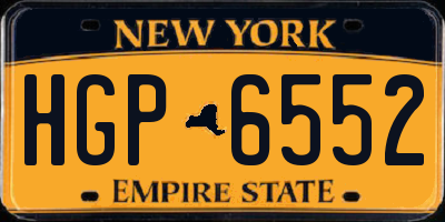 NY license plate HGP6552