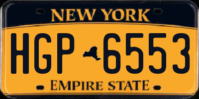 NY license plate HGP6553