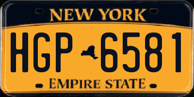 NY license plate HGP6581