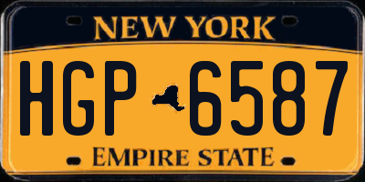 NY license plate HGP6587