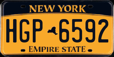 NY license plate HGP6592