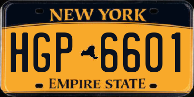 NY license plate HGP6601