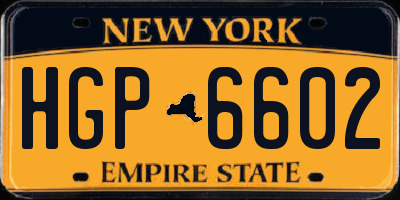 NY license plate HGP6602