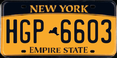 NY license plate HGP6603