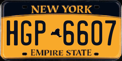 NY license plate HGP6607