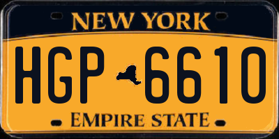 NY license plate HGP6610