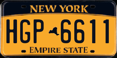 NY license plate HGP6611