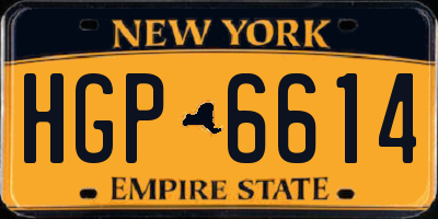 NY license plate HGP6614