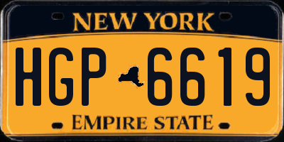 NY license plate HGP6619