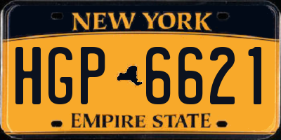 NY license plate HGP6621