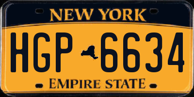 NY license plate HGP6634