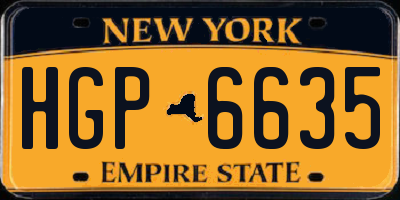 NY license plate HGP6635