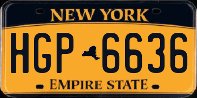 NY license plate HGP6636