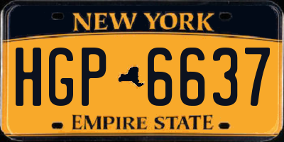 NY license plate HGP6637