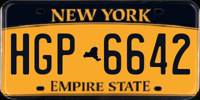 NY license plate HGP6642