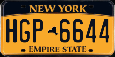 NY license plate HGP6644