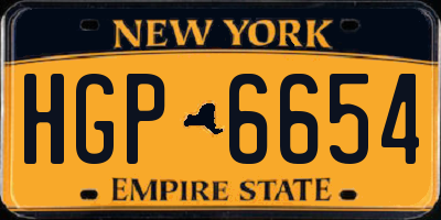 NY license plate HGP6654