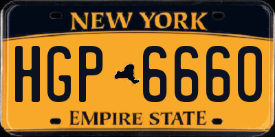 NY license plate HGP6660