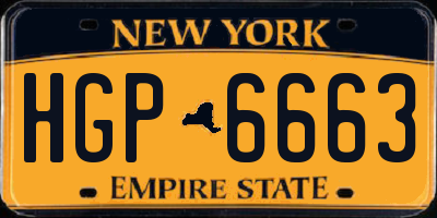 NY license plate HGP6663