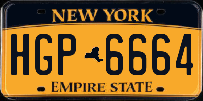 NY license plate HGP6664