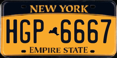 NY license plate HGP6667