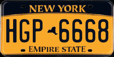 NY license plate HGP6668