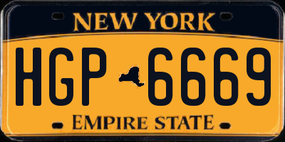 NY license plate HGP6669