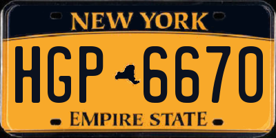 NY license plate HGP6670