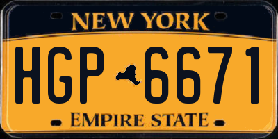 NY license plate HGP6671