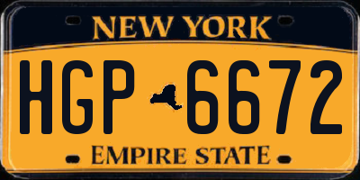 NY license plate HGP6672