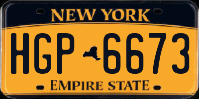 NY license plate HGP6673