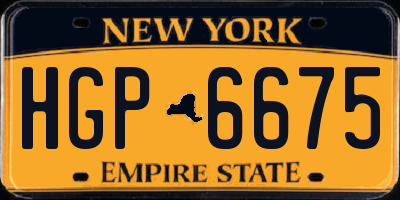 NY license plate HGP6675