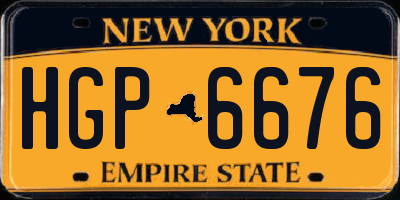 NY license plate HGP6676