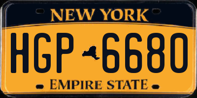 NY license plate HGP6680