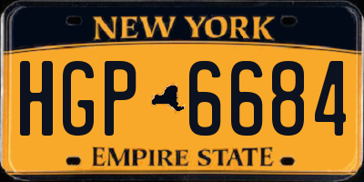 NY license plate HGP6684