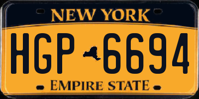 NY license plate HGP6694