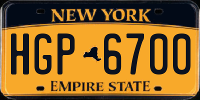 NY license plate HGP6700