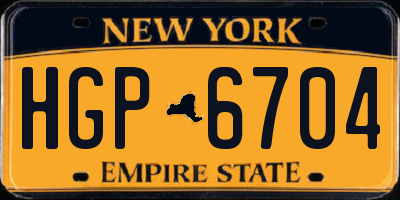 NY license plate HGP6704