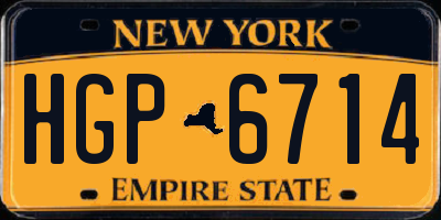 NY license plate HGP6714