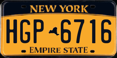 NY license plate HGP6716