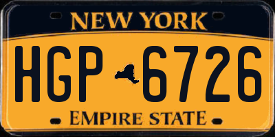 NY license plate HGP6726