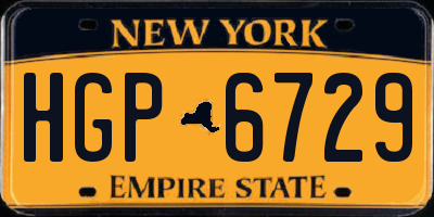 NY license plate HGP6729