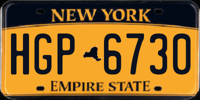 NY license plate HGP6730