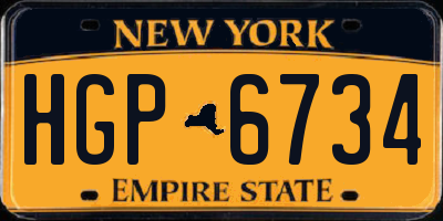 NY license plate HGP6734