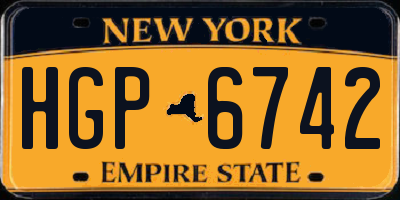 NY license plate HGP6742